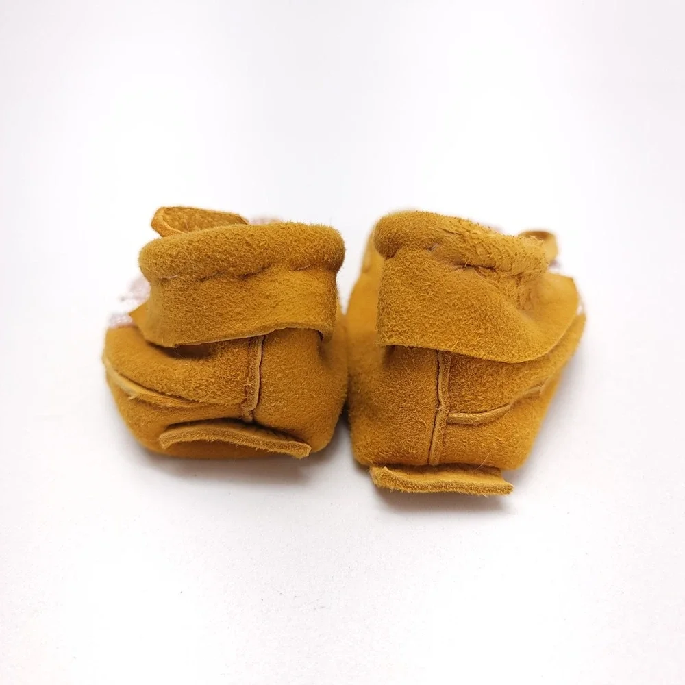 Vintage Baby Moccasins Beaded‎ Leather Native American Indian Tribal 4
